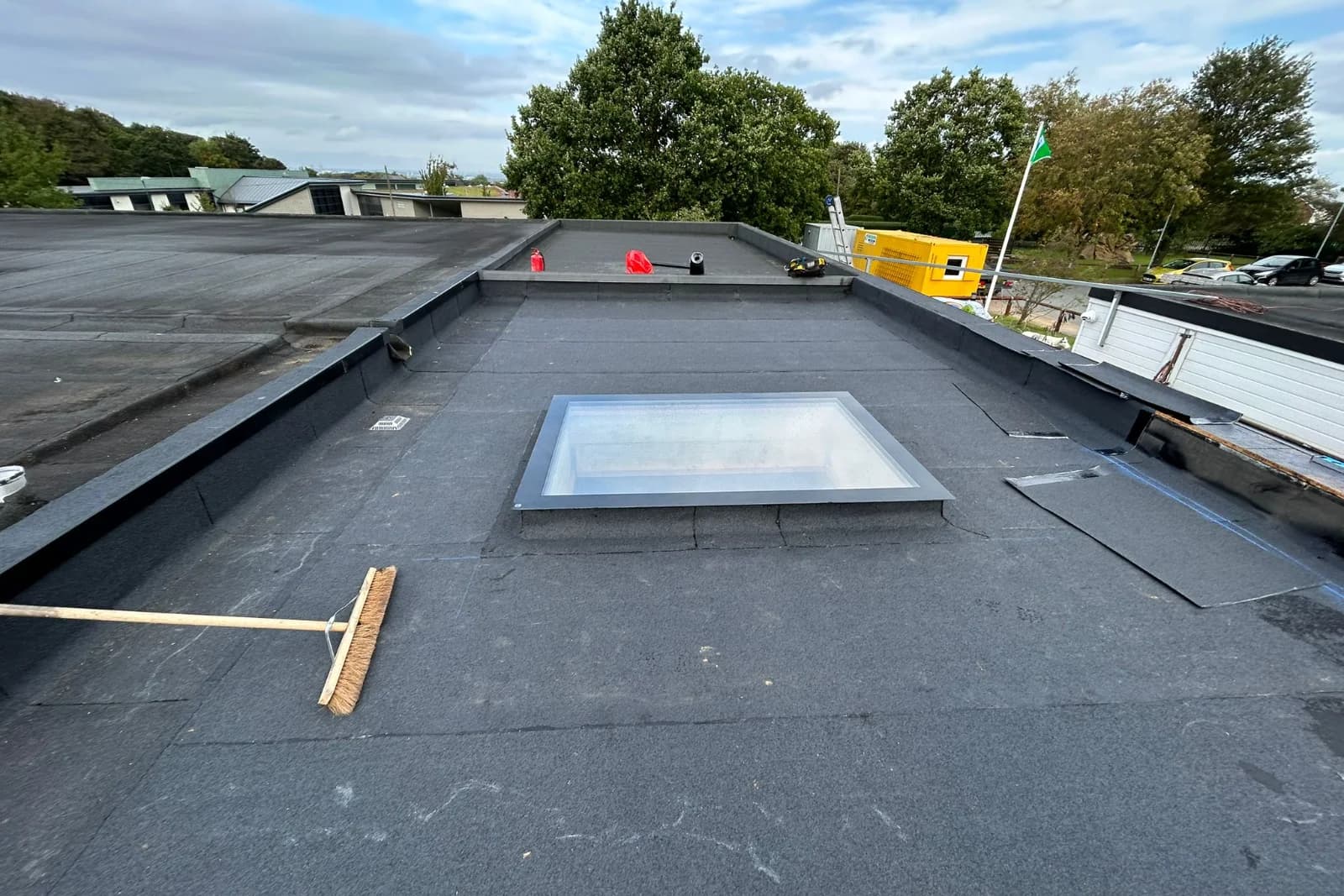 Completed commercial flat roof on a building in the North East